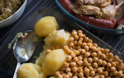 Galician stew Galician stew with beans, sausage and cabbage